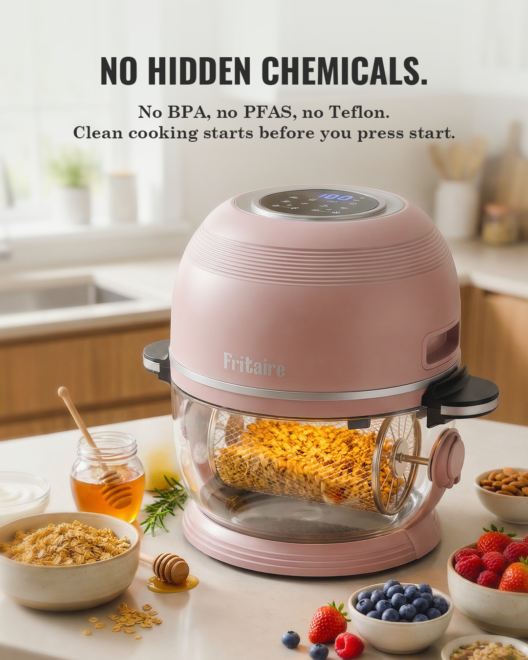 White | Self-Cleaning Air Frye & Non-Toxic Air Fryer (Open-Box)  - Final Sale