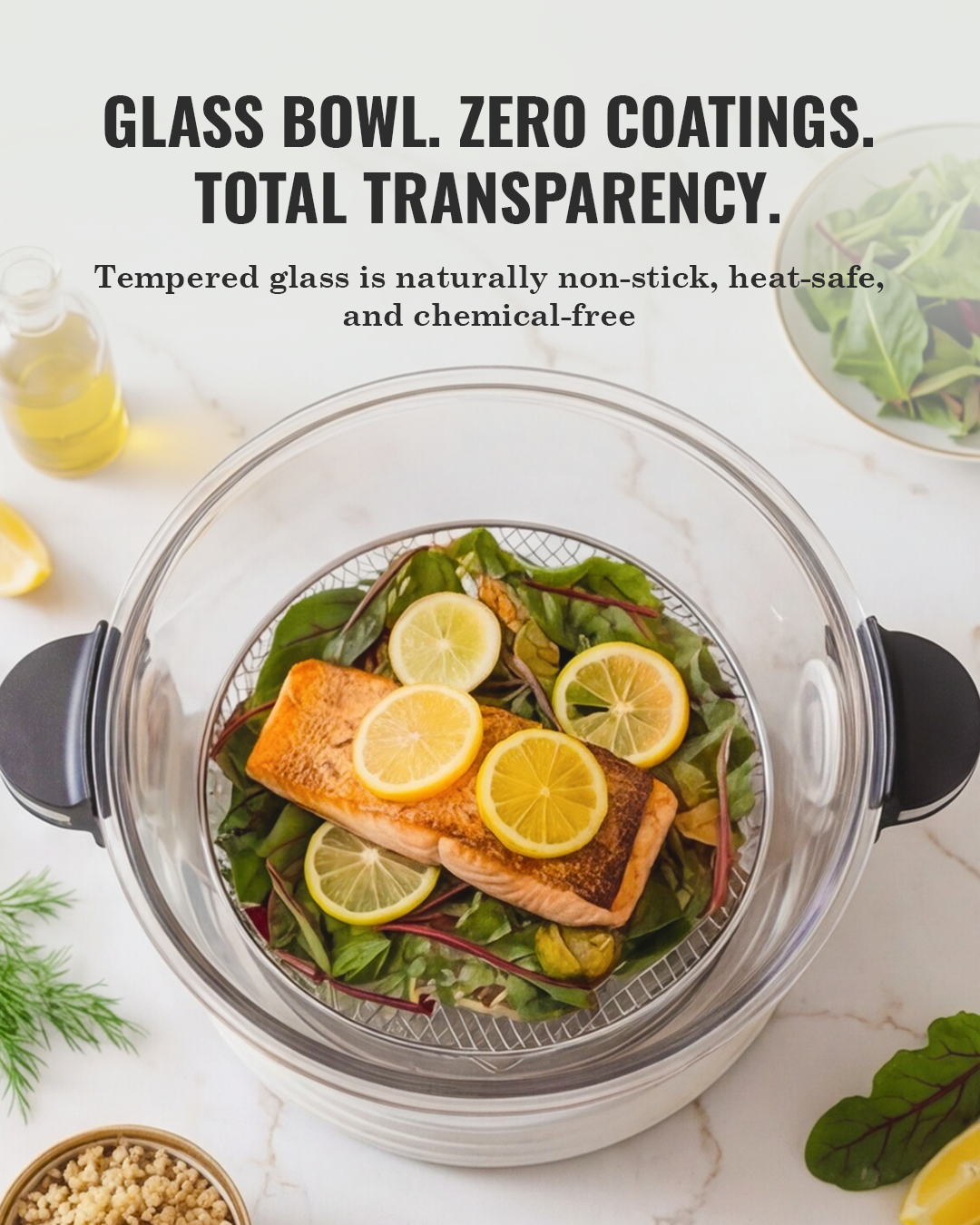 White | Self-Cleaning Air Frye & Non-Toxic Air Fryer (Open-Box)  - Final Sale